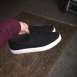Soda brand black slip ons